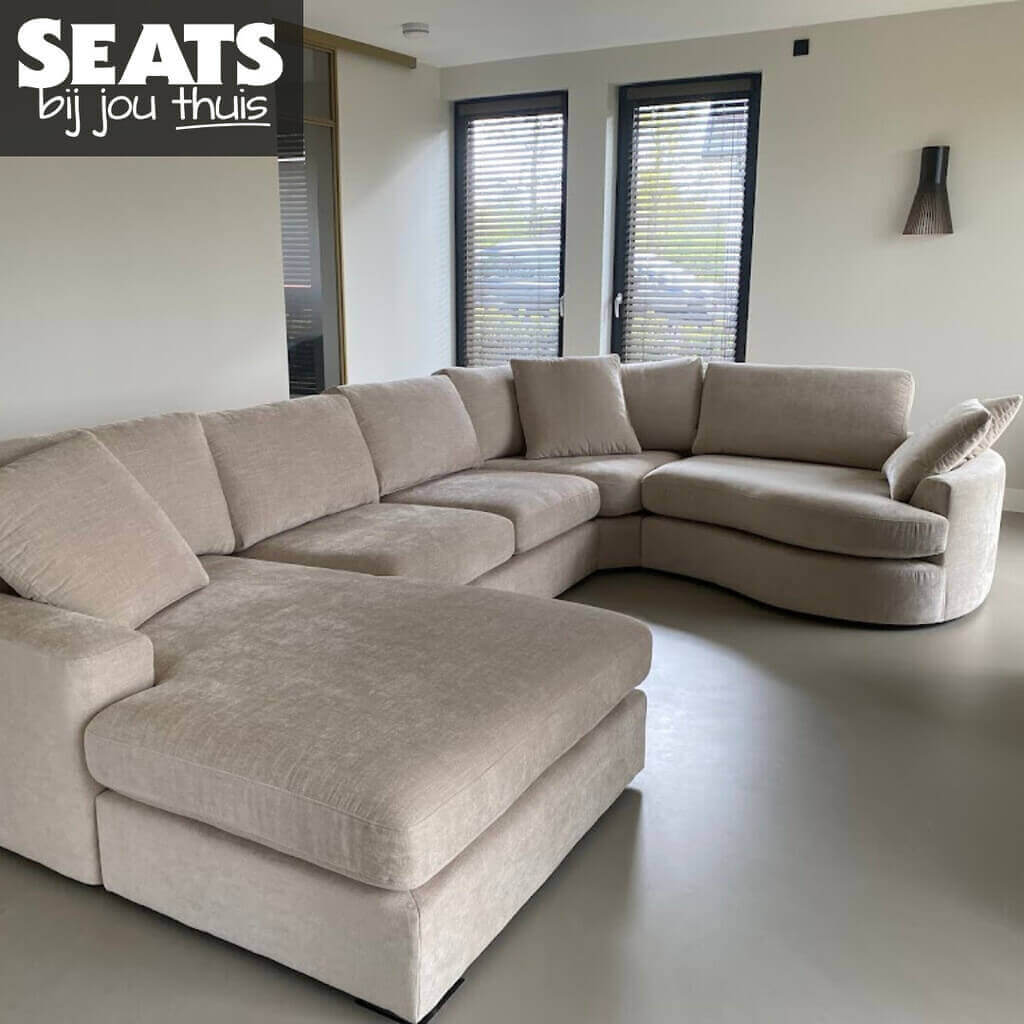 Beau hoekbank met ronde hoek beige Seats and Sofas