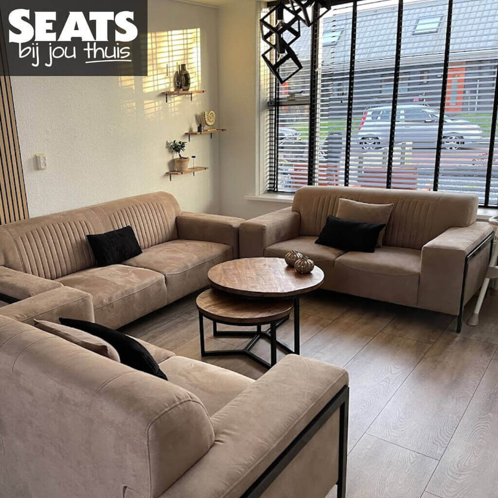 Bellagio banken taupe met zwarte poten Seats and Sofas