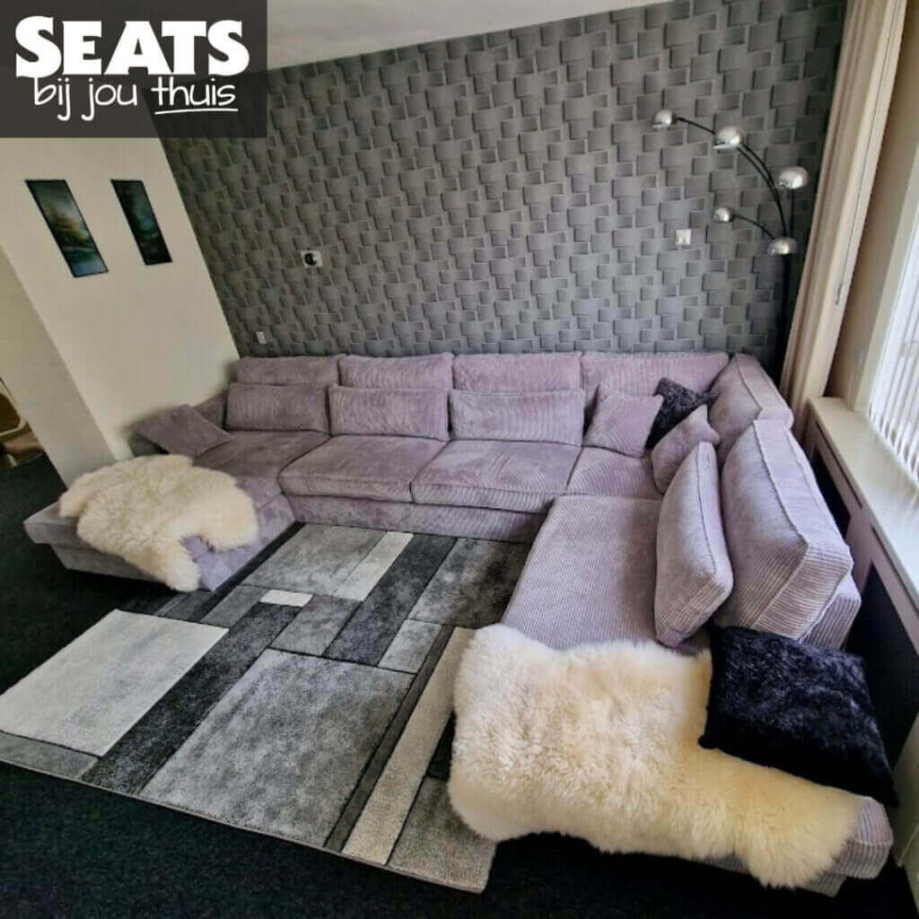 California U bank ribstof grijs