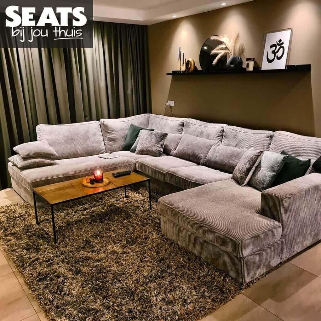 California U bank ribstof grijs