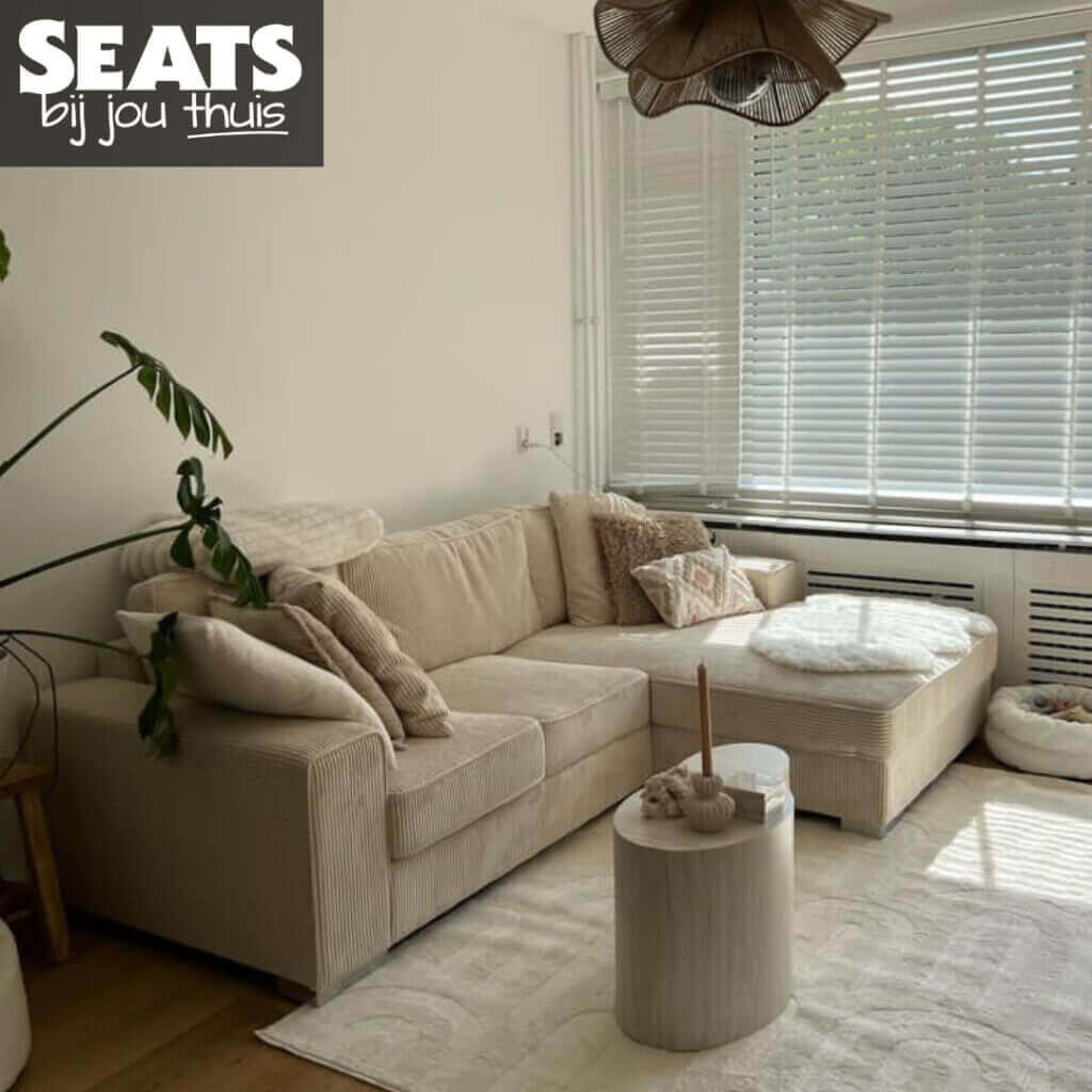 California hoekbank beige ribstof Seats and Sofas