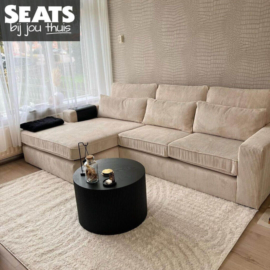California hoekbank beige ribstof Seats and Sofas