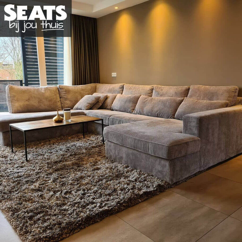 California hoekbank ribstof grijs Seats and Sofas