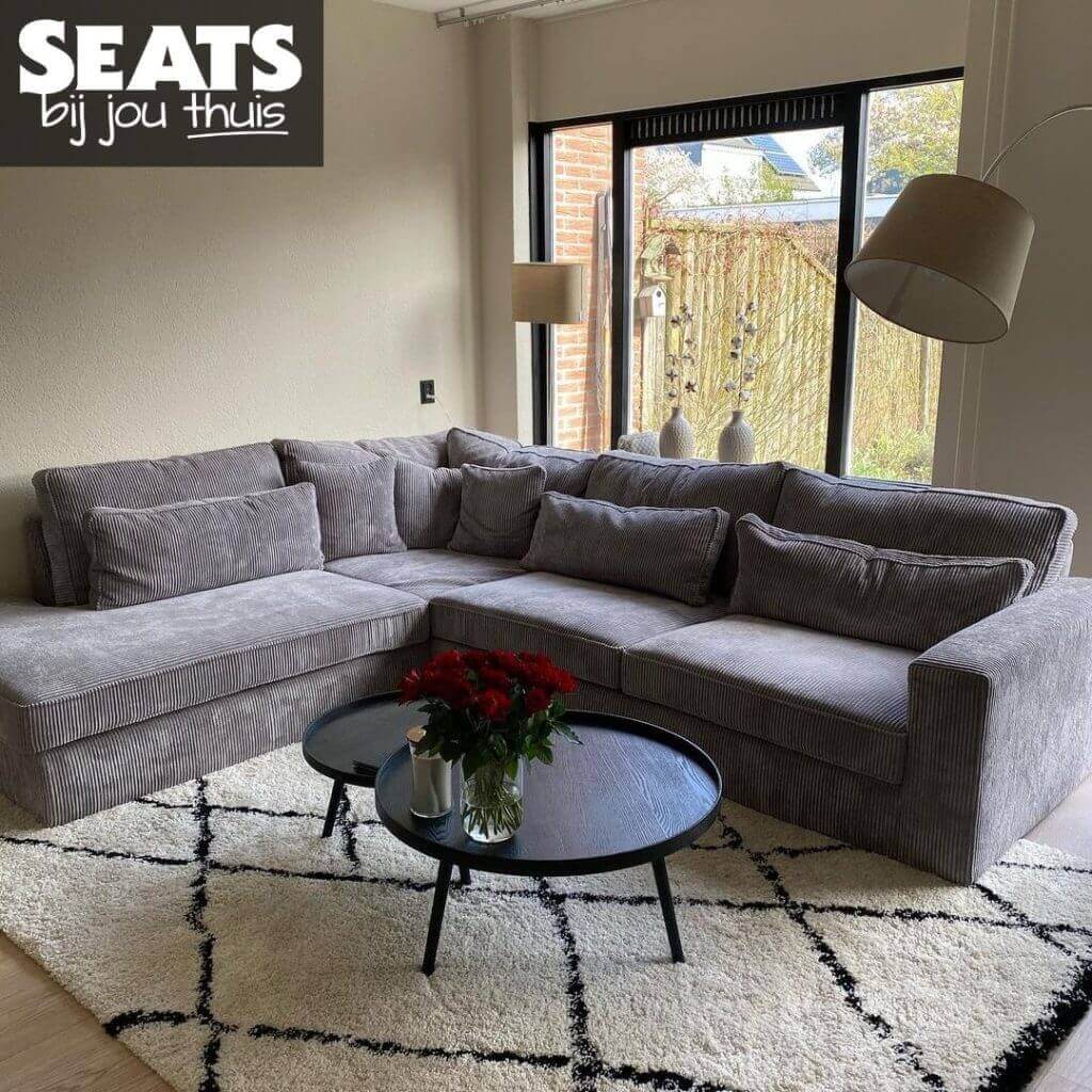 California hoekbank ribstof grijs Seats and Sofas