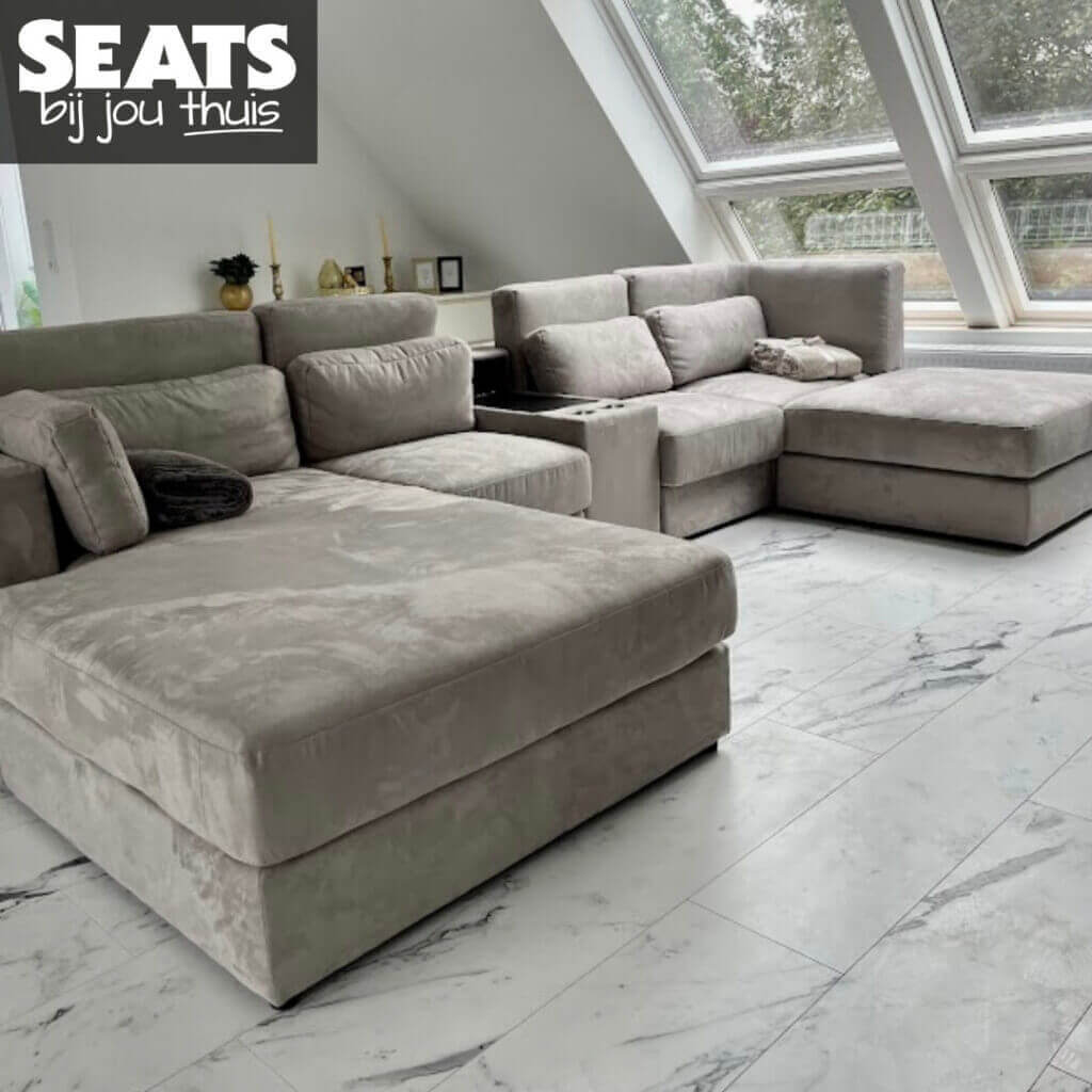 Hoekbank velvet beige Creation