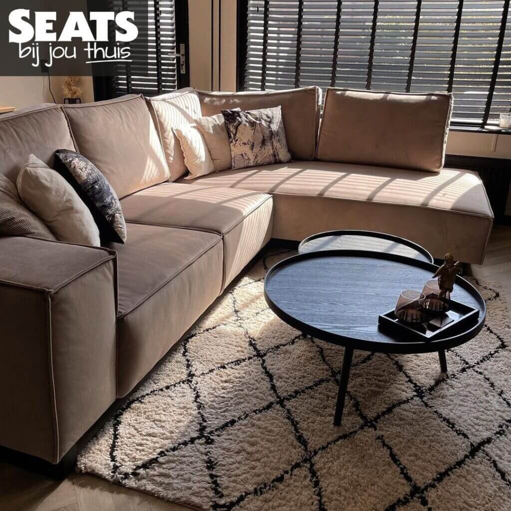 Lagos hoekbank taupe