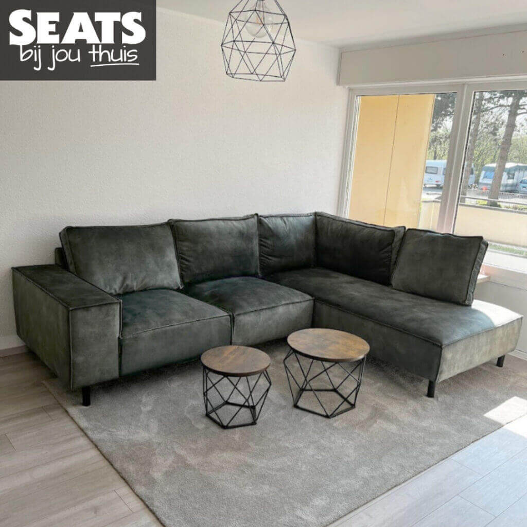 Manilla hoekbank velvet groen