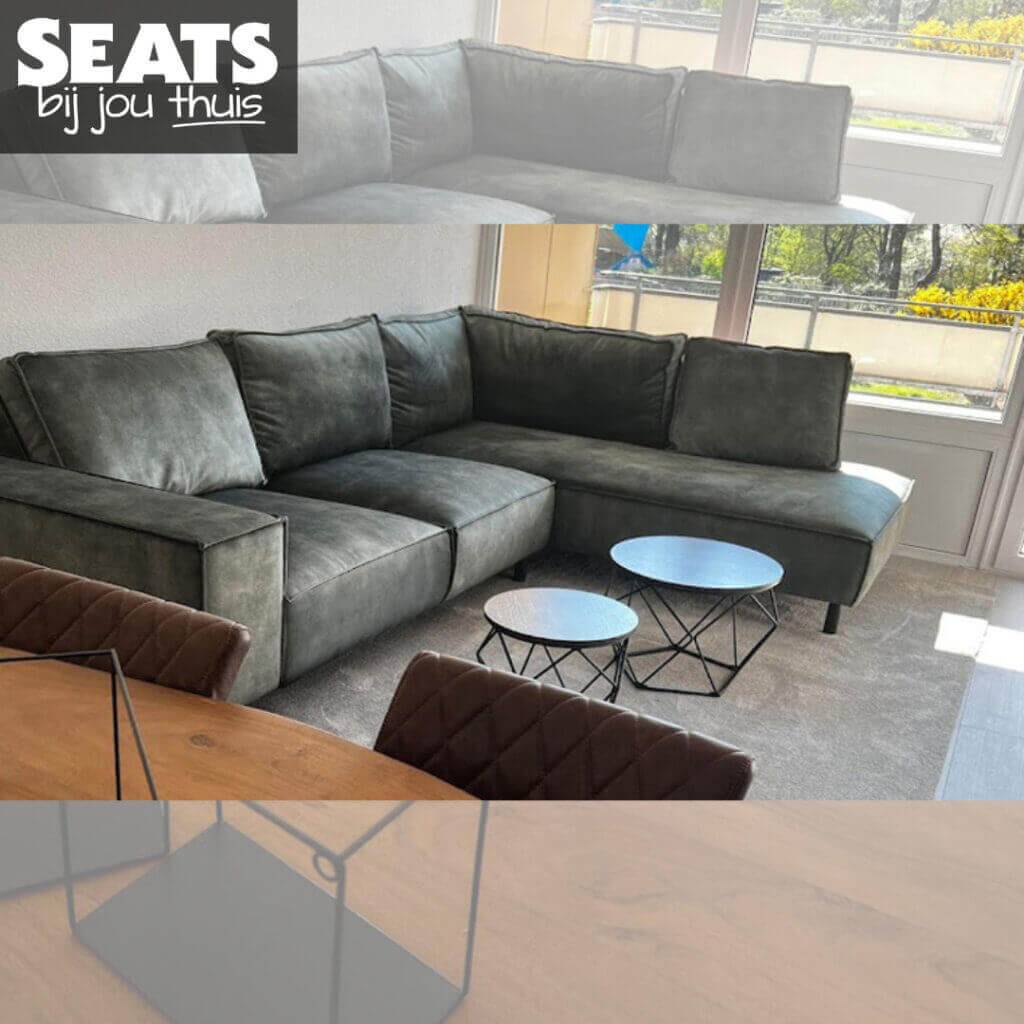 Manilla hoekbank groen velvet