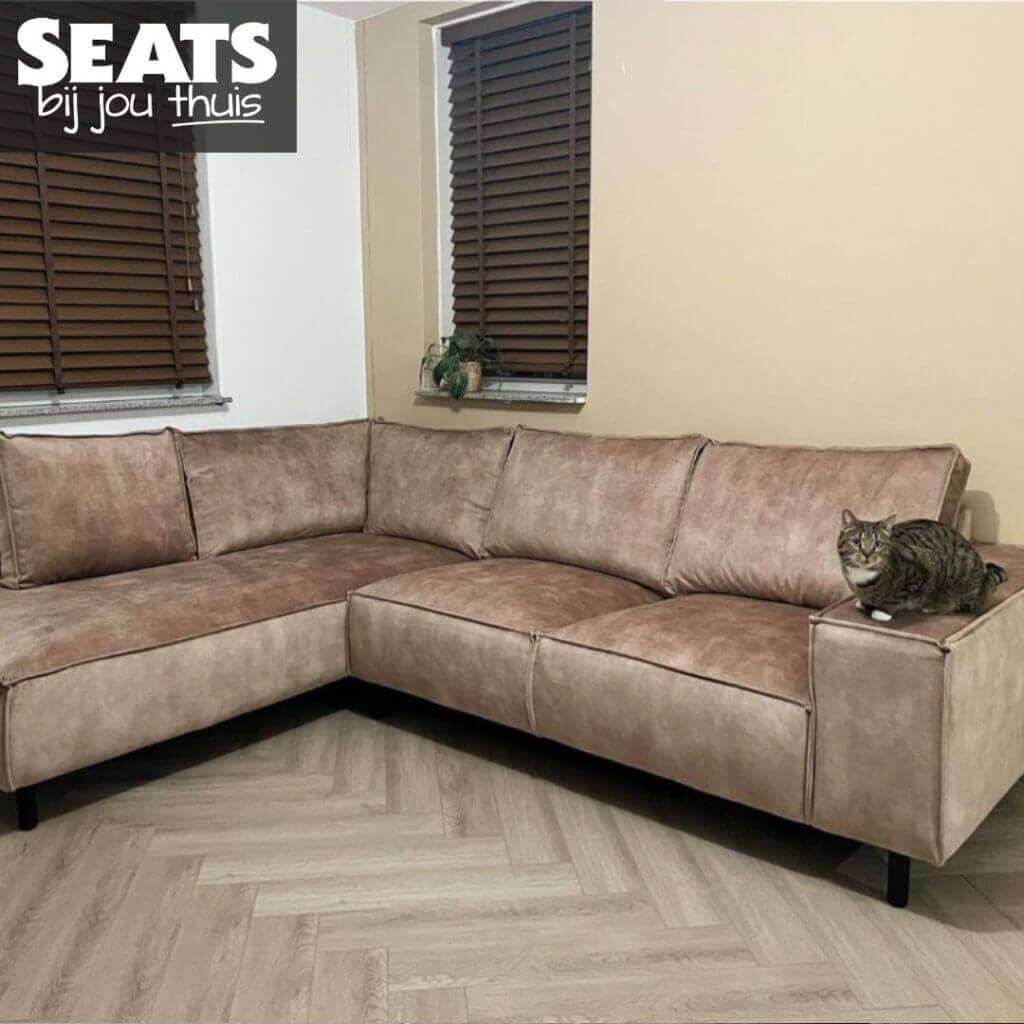 Manilla hoekbank velvet taupe