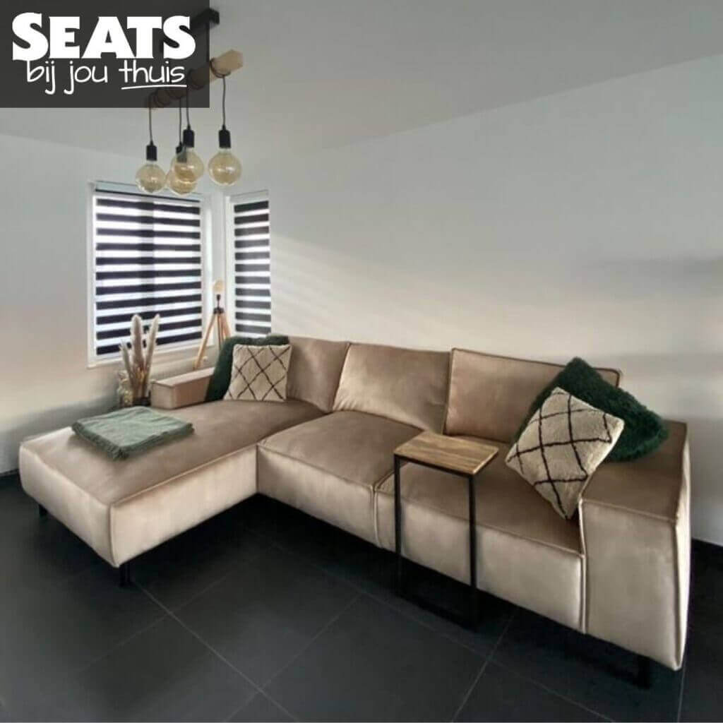 Manilla hoekbank velvet beige