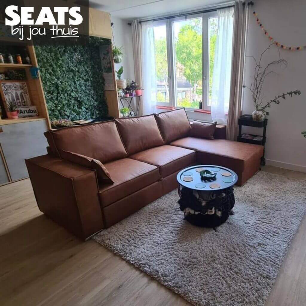 Vince hoekbank cognac