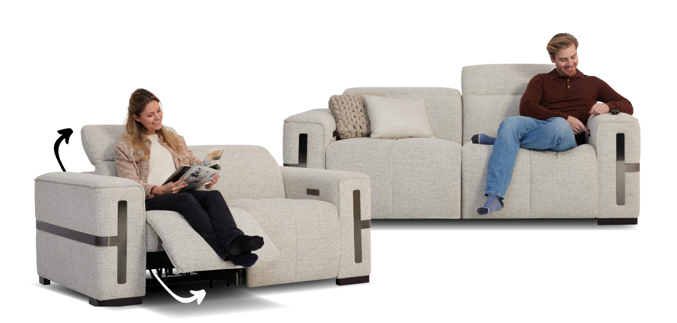 De Loretta bank uit de Op de Bank-studio van Seats and Sofas